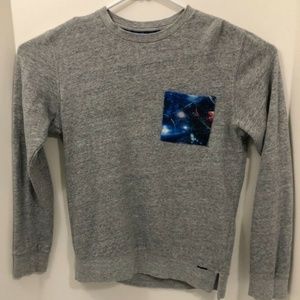 On The Byas Mens Shirt Small Long Sleeve Gray